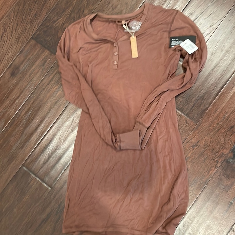 COPY - Skims Sleep Henley dress. NWT jasper (brown) size M